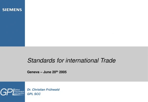 Standards for international Trade