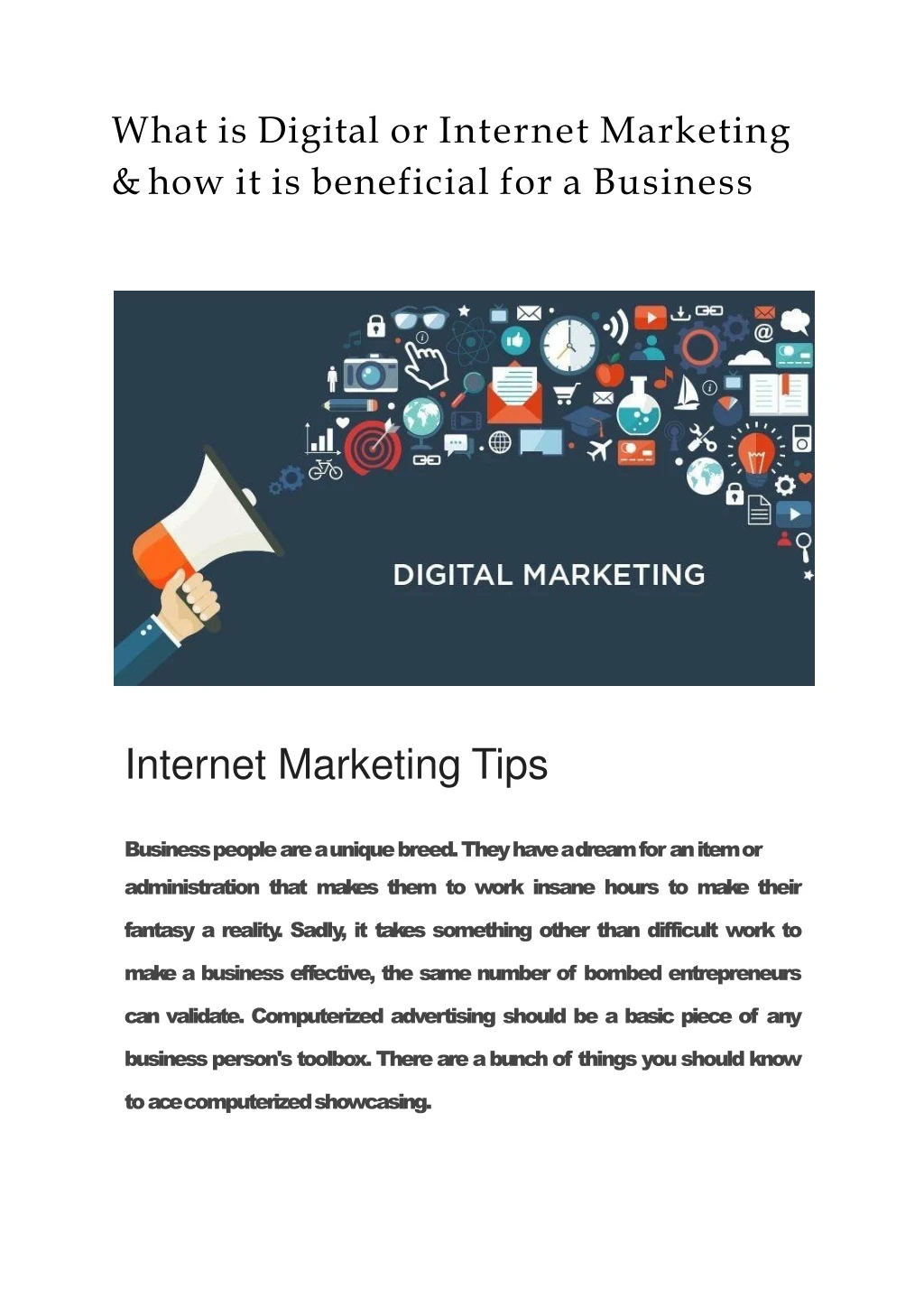 what is digital or internet marketing