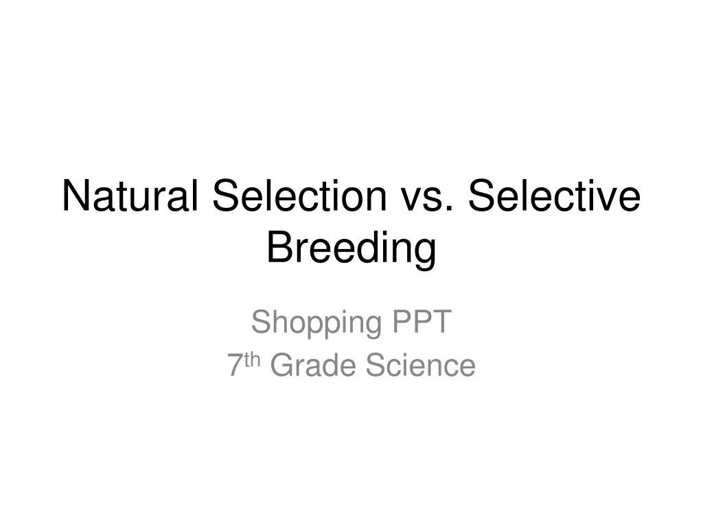 natural selection vs selective breeding