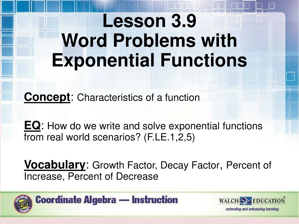 lesson 3 9 word problems with exponential