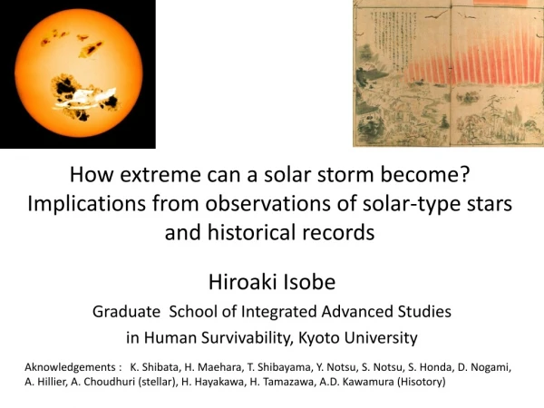 Hiroaki Isobe Graduate School of Integrated Advanced Studies