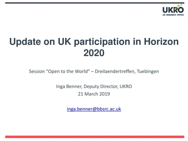 Update on UK participation in Horizon 2020