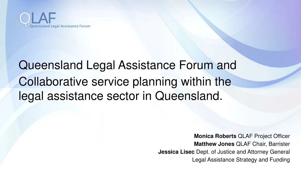 queensland legal assistance forum