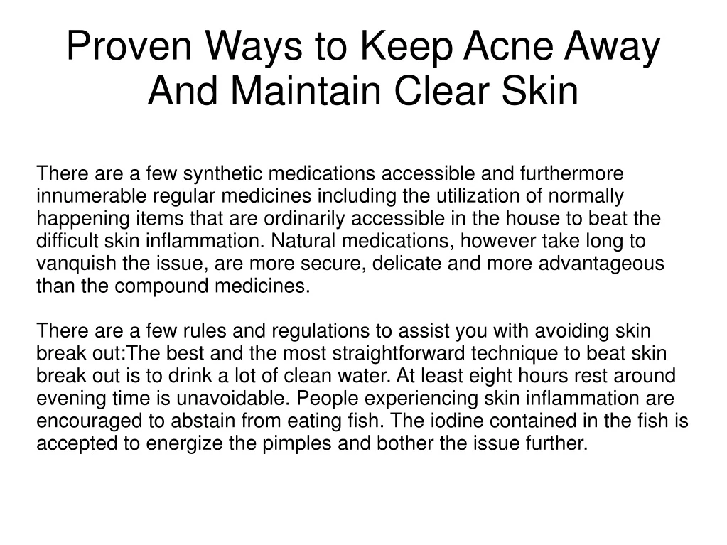 proven ways to keep acne away and maintain clear skin