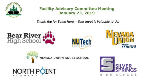 Facility Advisory Committee Meeting January 23, 2019