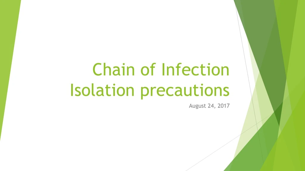 chain of infection isolation precautions
