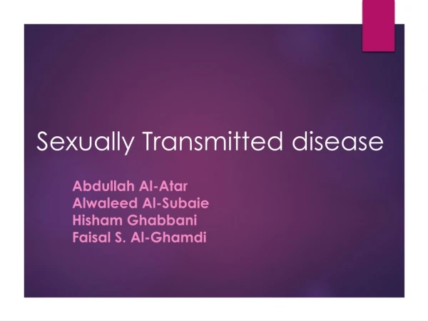 Sexually Transmitted disease