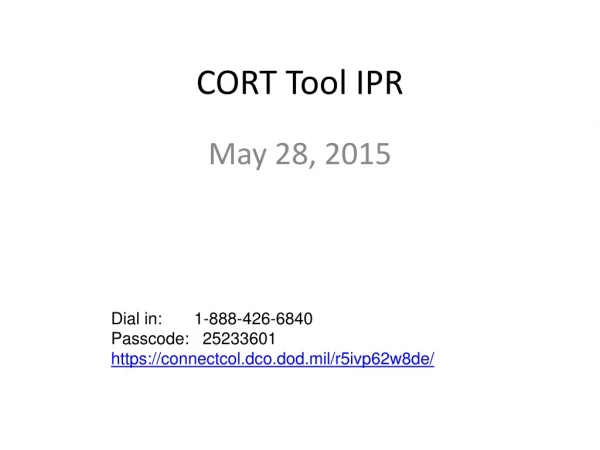 CORT Tool IPR