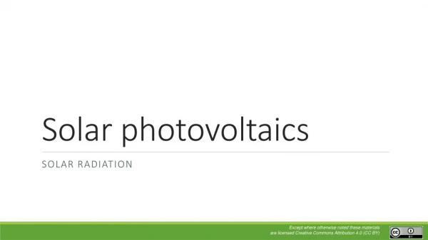 Solar photovoltaics