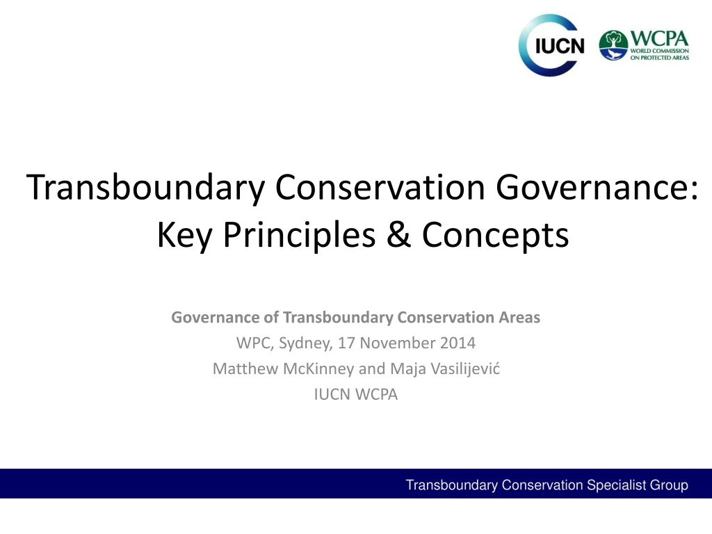 transboundary conservation governance key principles concepts