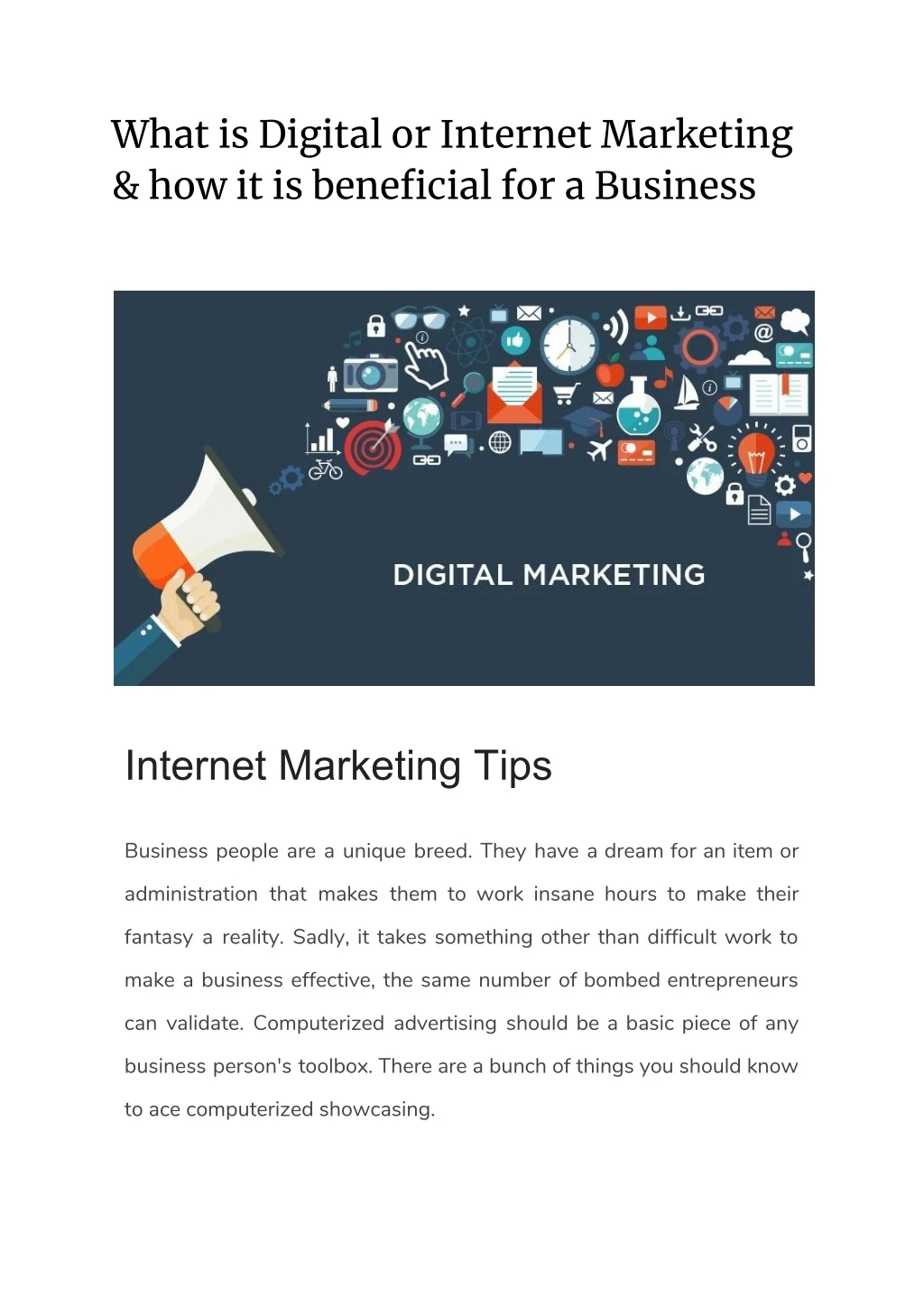 what is digital or internet marketing