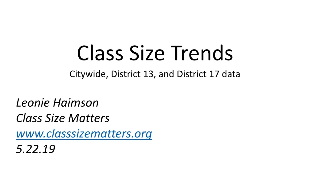 class size trends