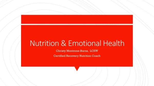 Nutrition &amp; Emotional Health