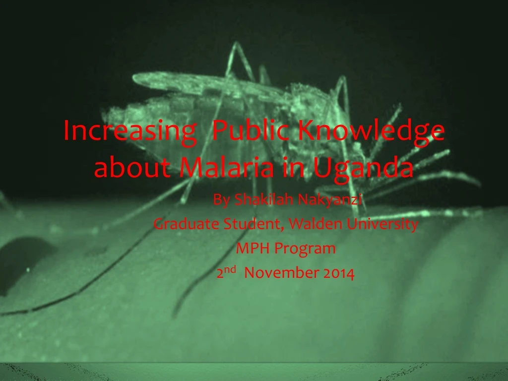 increasing public knowledge about malaria in uganda