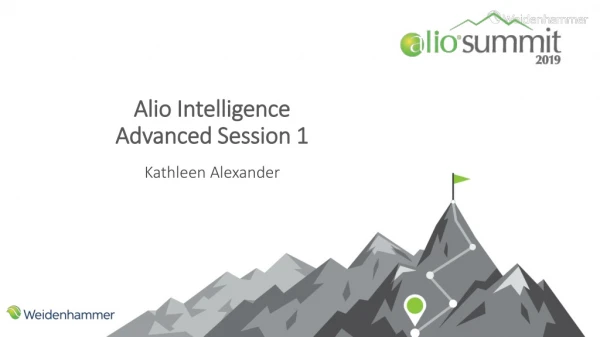 Alio Intelligence Advanced Session 1