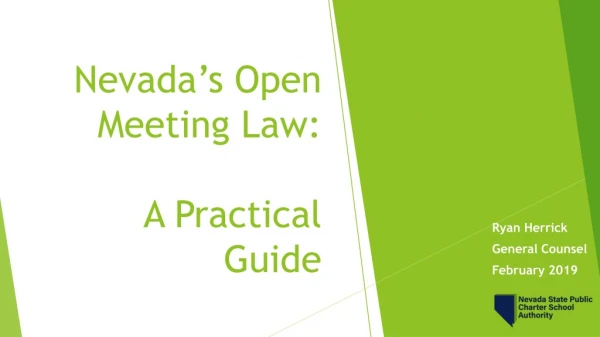Nevada’s Open Meeting Law: A Practical Guide