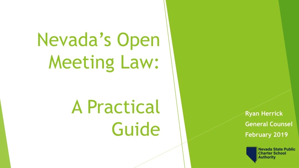 nevada s open meeting law a practical guide