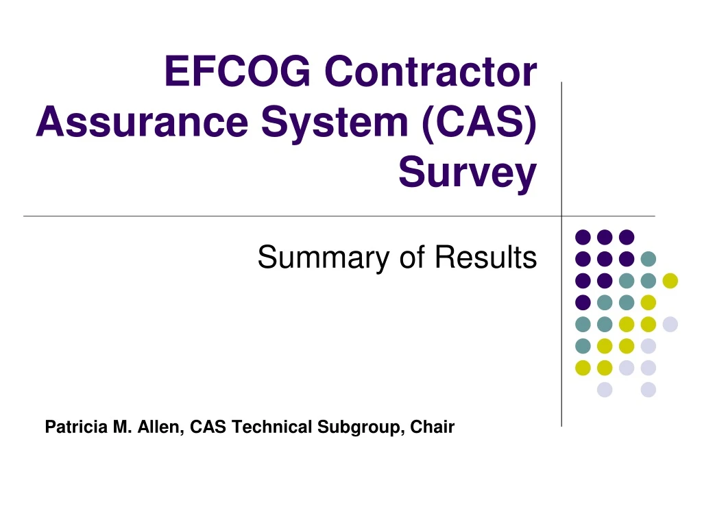 efcog contractor assurance system cas survey
