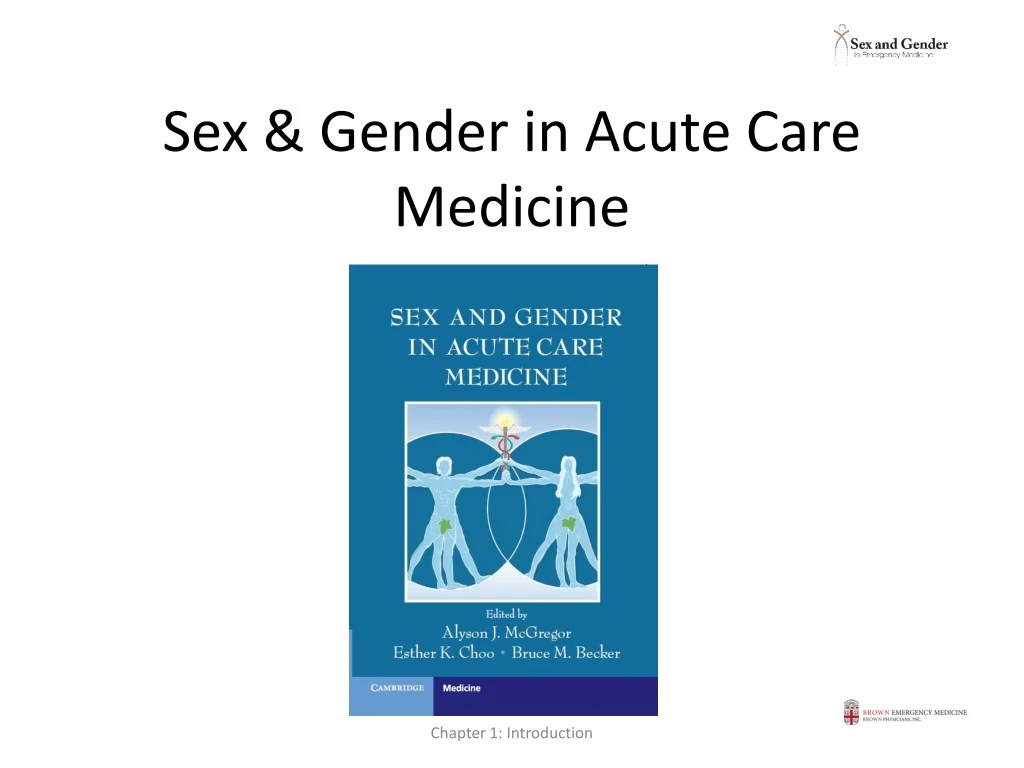 sex gender in acute care medicine