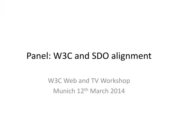 Panel: W3C and SDO alignment