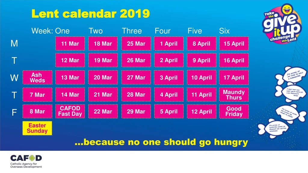 lent calendar 2019