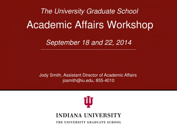 Academic Affairs Workshop