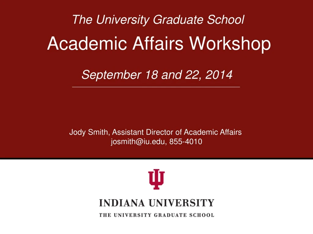 academic affairs workshop