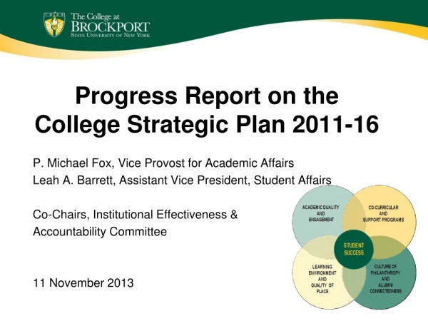 Progress Report on the College Strategic Plan 2011-16
