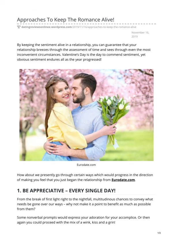 approaches to keep the romance alive