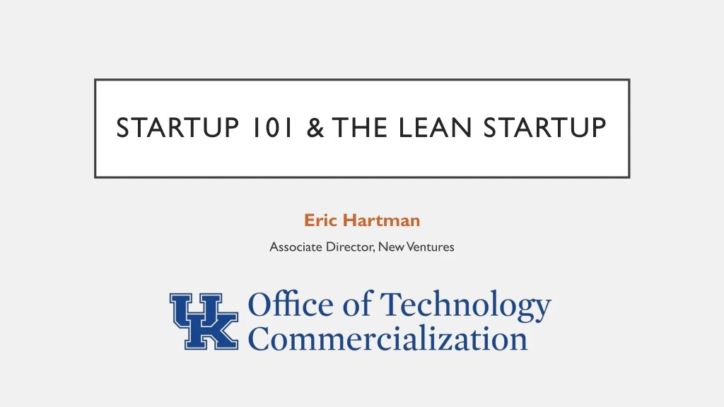 startup 101 the lean startup