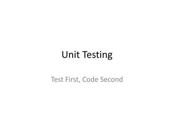 Unit Testing