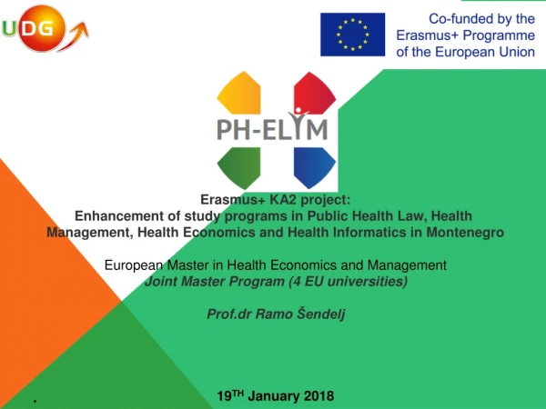 Erasmus+ KA2 project: Enhancement of study programs in Public Health Law, Health