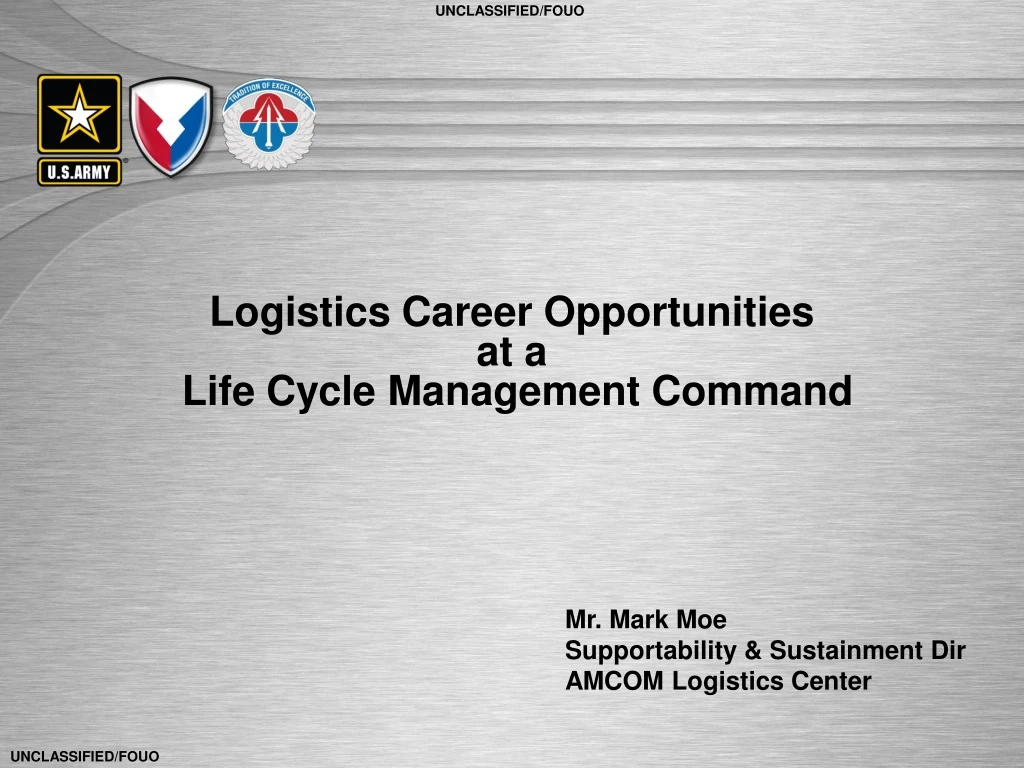 logistics career opportunities at a life cycle