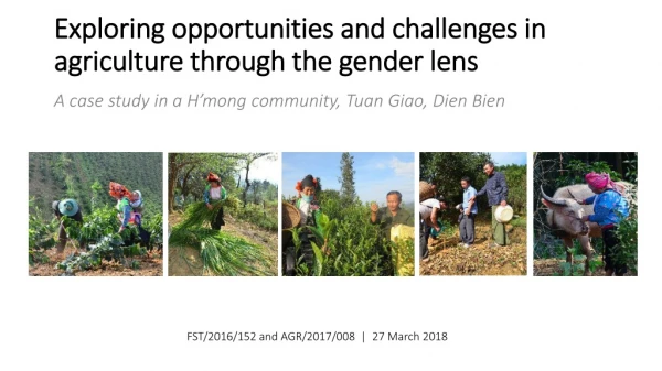 Exploring opportunities and challenges in agriculture through the gender lens