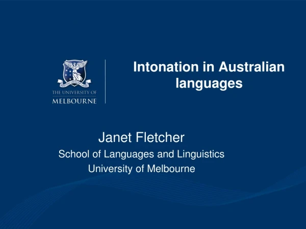 Intonation in Australian languages