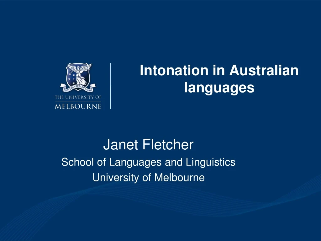 intonation in australian languages