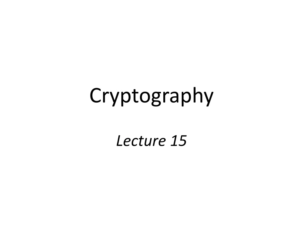 cryptography