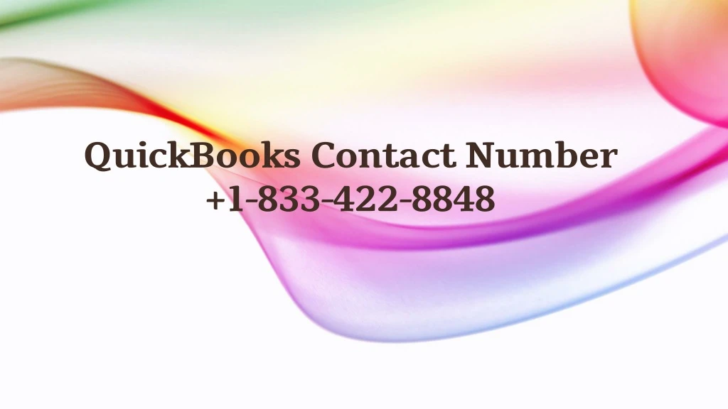 quickbooks contact number 1 833 422 8848