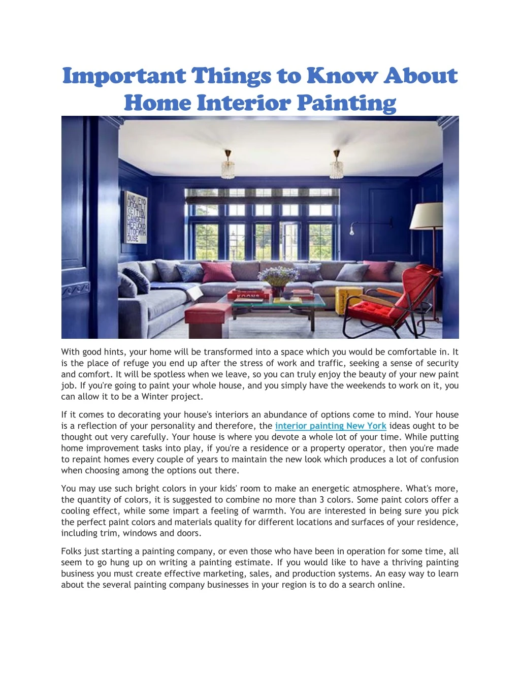 important things to know about home interior