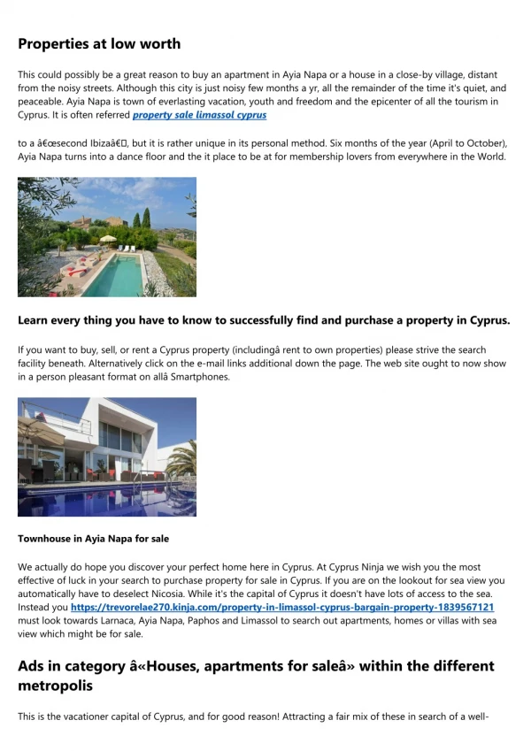 property investment in cyprus - Property price