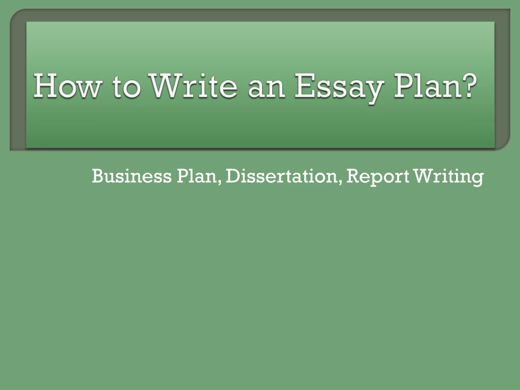 how to w rite an essay plan