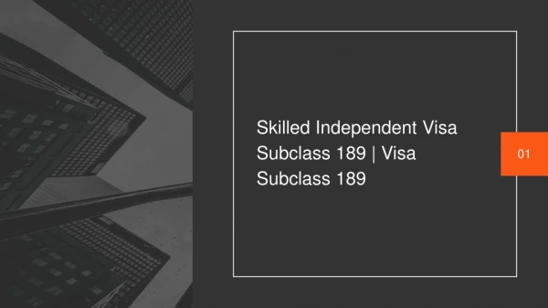 skilled independent visa subclass 189 visa