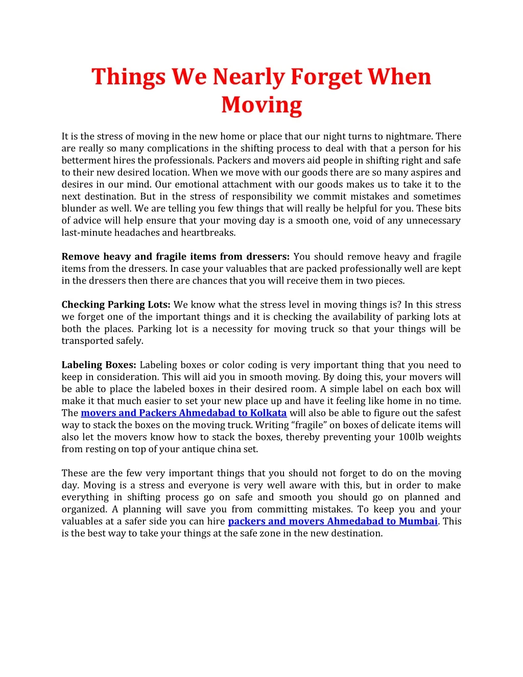 things we nearly forget when moving
