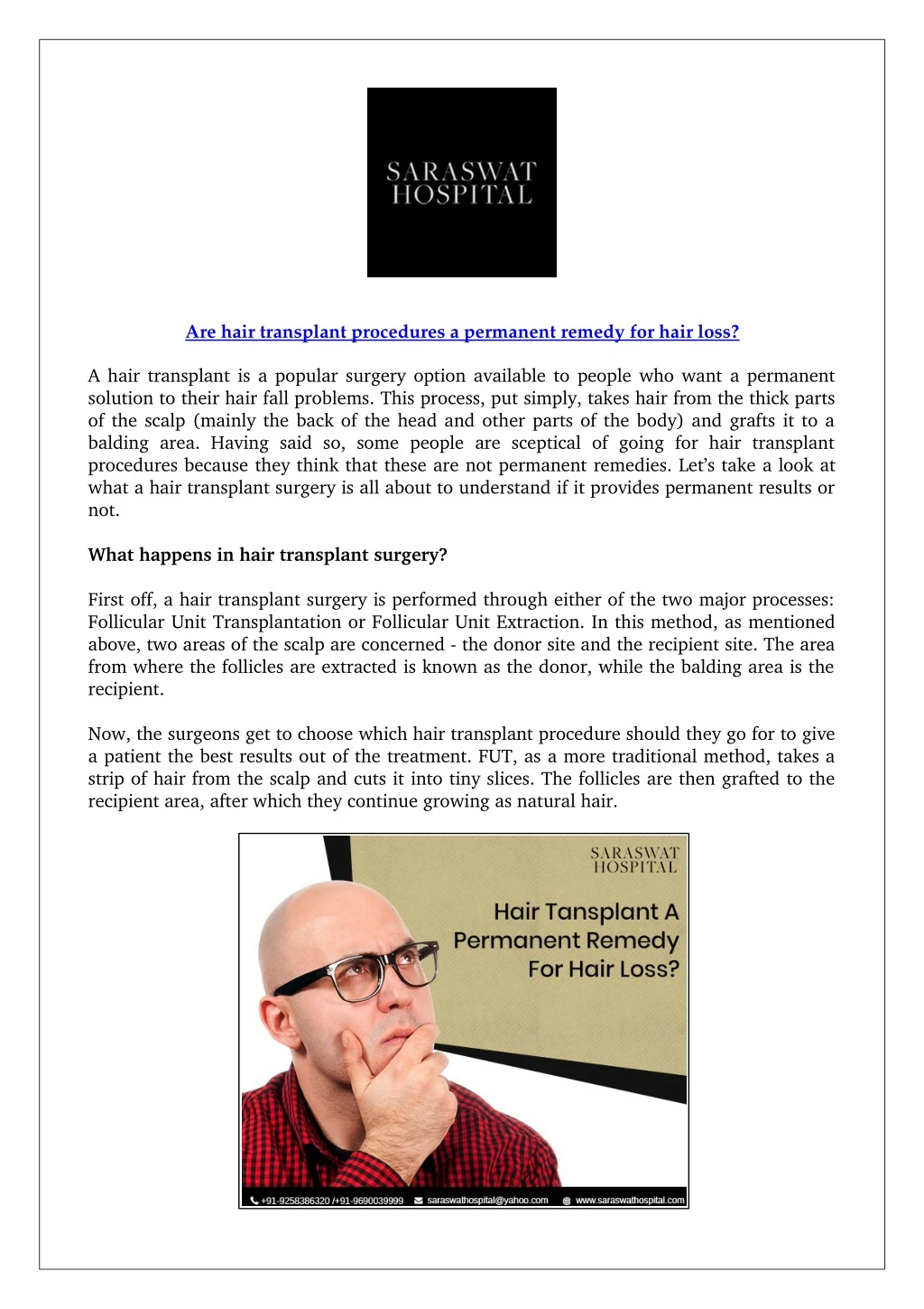 are hair transplant procedures a permanent remedy