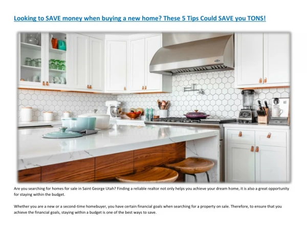 looking to save money when buying a new home