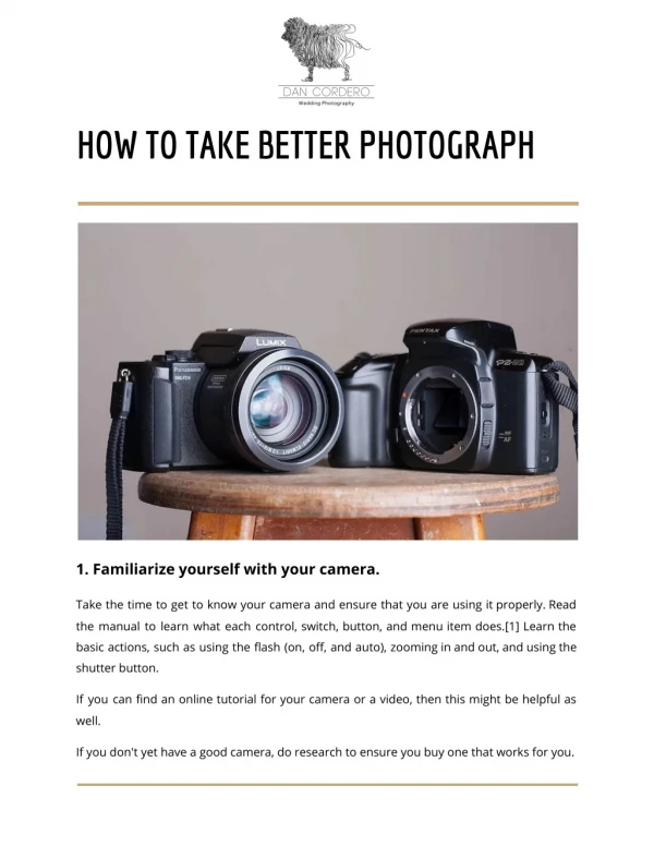 HOW TO TAKE BETTER PHOTOGRAPH