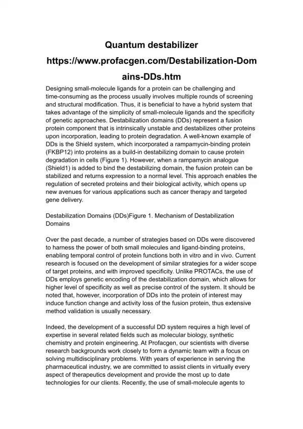 quantum destabilizer
