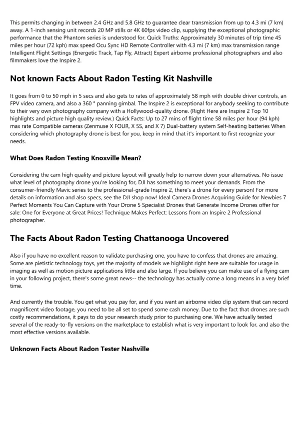 The Radon Testing Chattanooga Ideas
