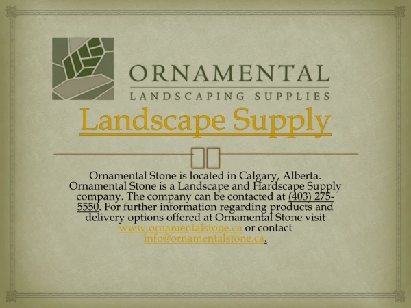 Landscape Supplies Calgary