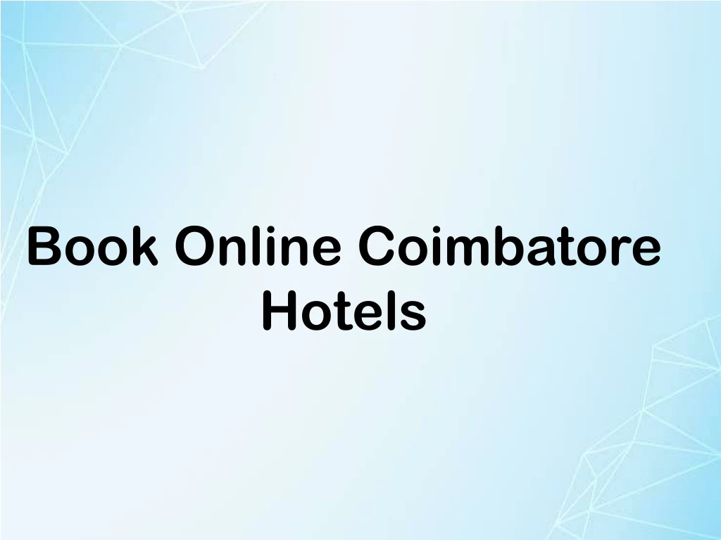 book online coimbatore hotels